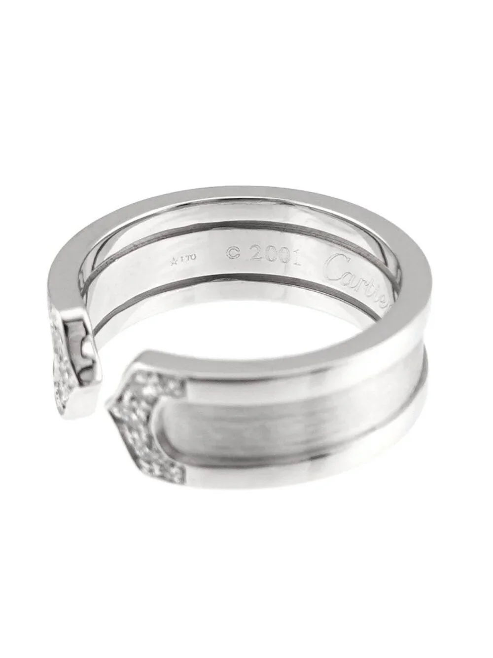 Cartier C2 Small SM 49 Ring Diamond 18K White Gold 2C